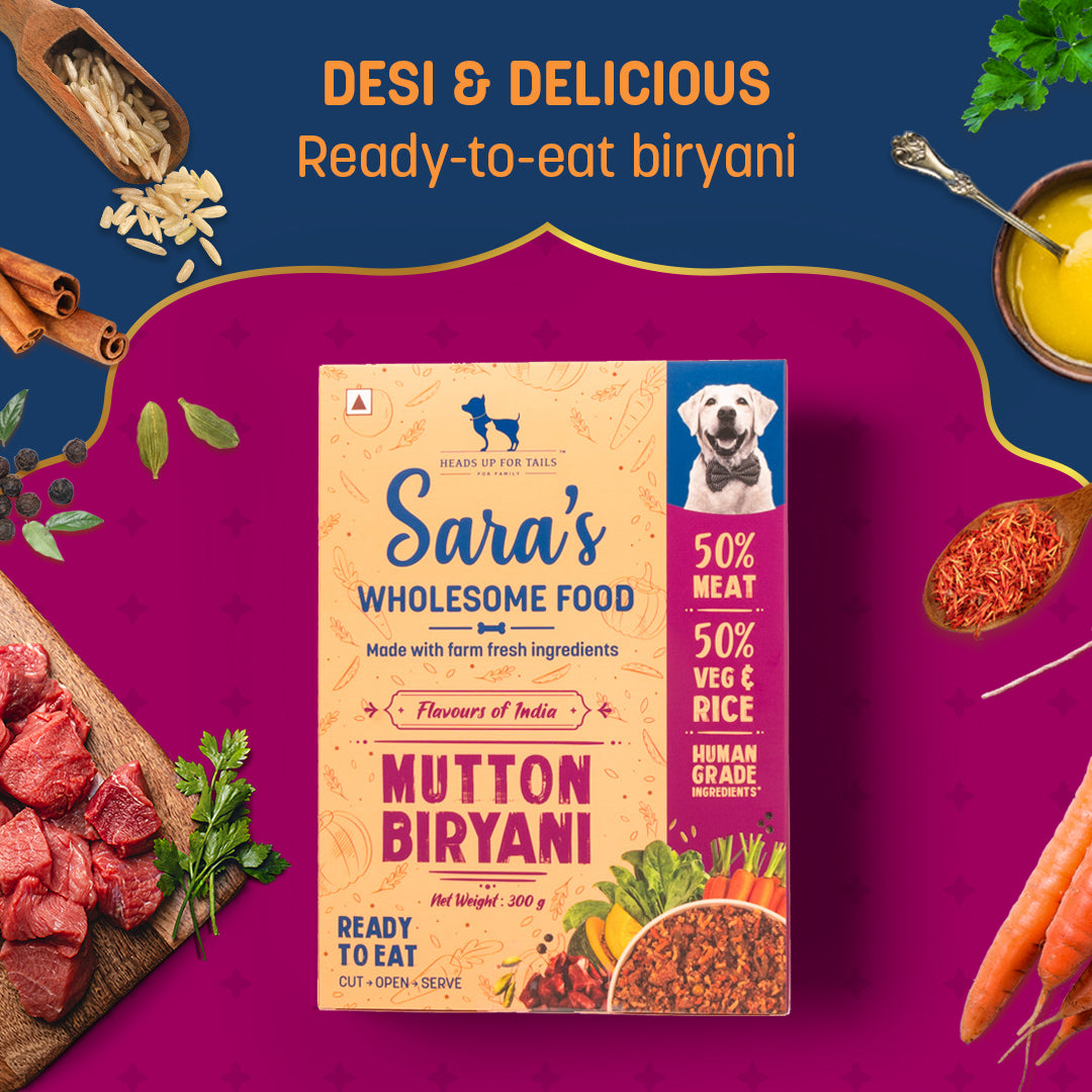 HUFT Sara’s Wholesome Food (Flavours of India) - Mutton Biryani (300 g) - Heads Up For Tails