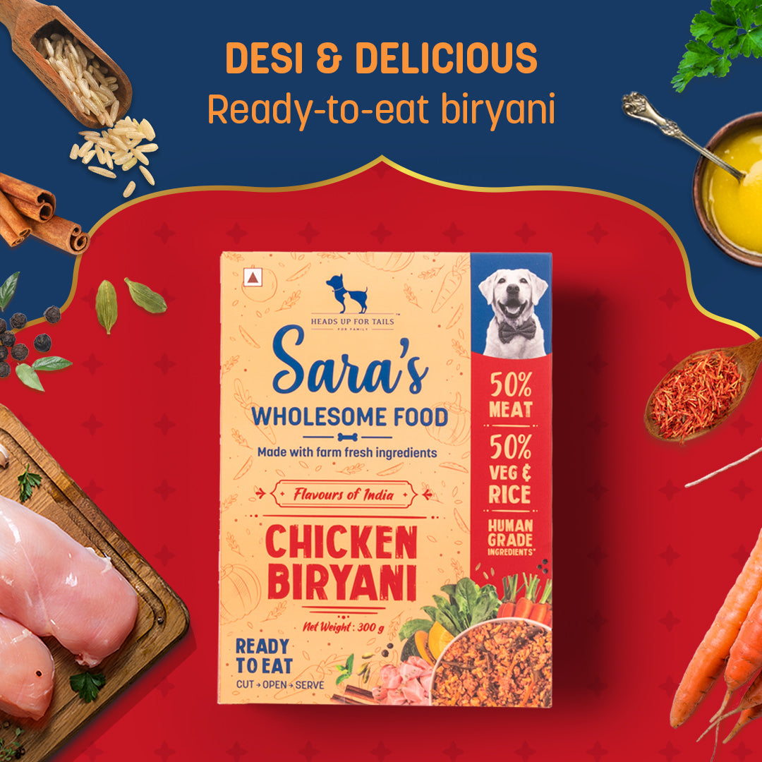 HUFT Sara'ss Wholesome Food (Flavours of India) - Chicken Biryani (300 g) - Heads Up For Tails