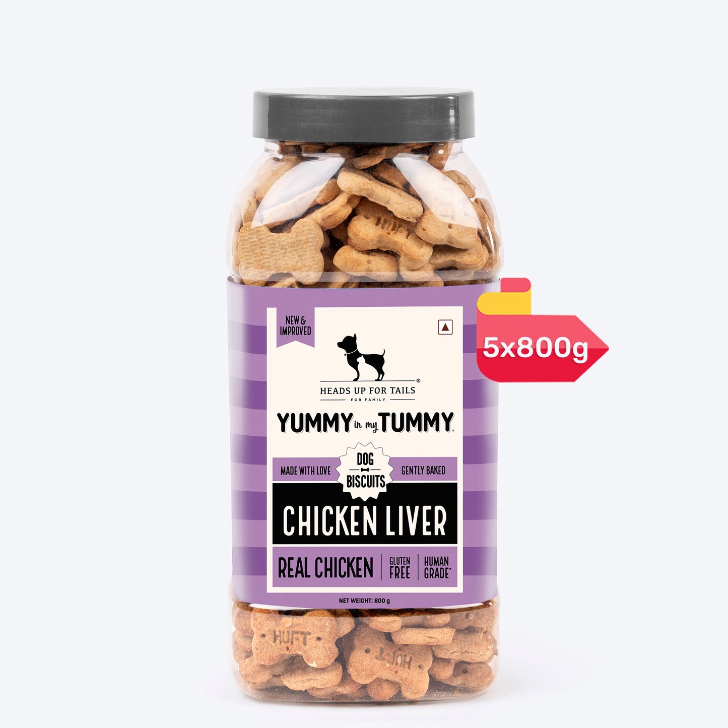 HUFT YIMT Chicken Liver Gluten-Free Dog Biscuits - 800 gm