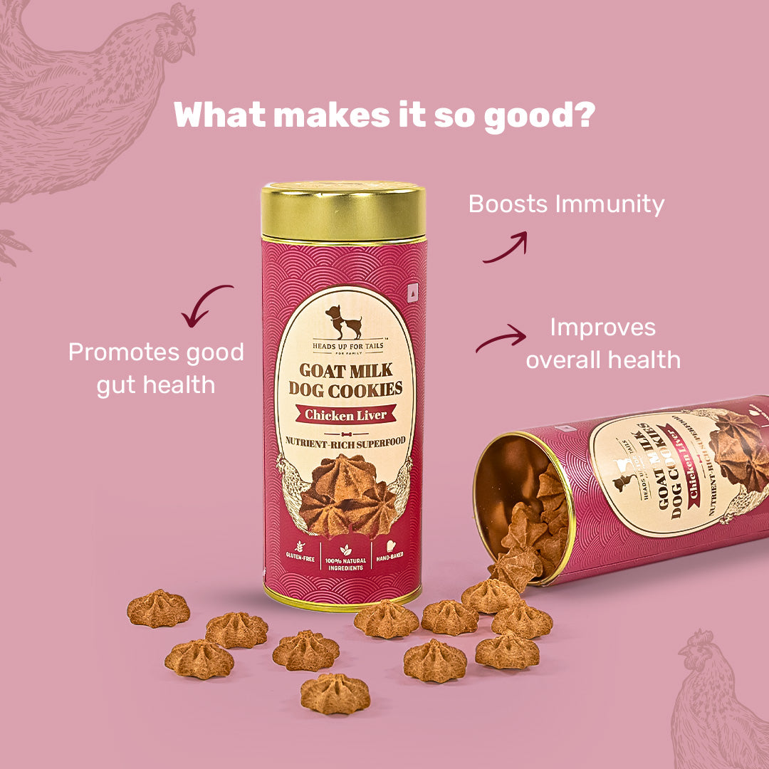 HUFT Goat Milk Dog Cookies - Chicken Liver - 200 g - Heads Up For Tails