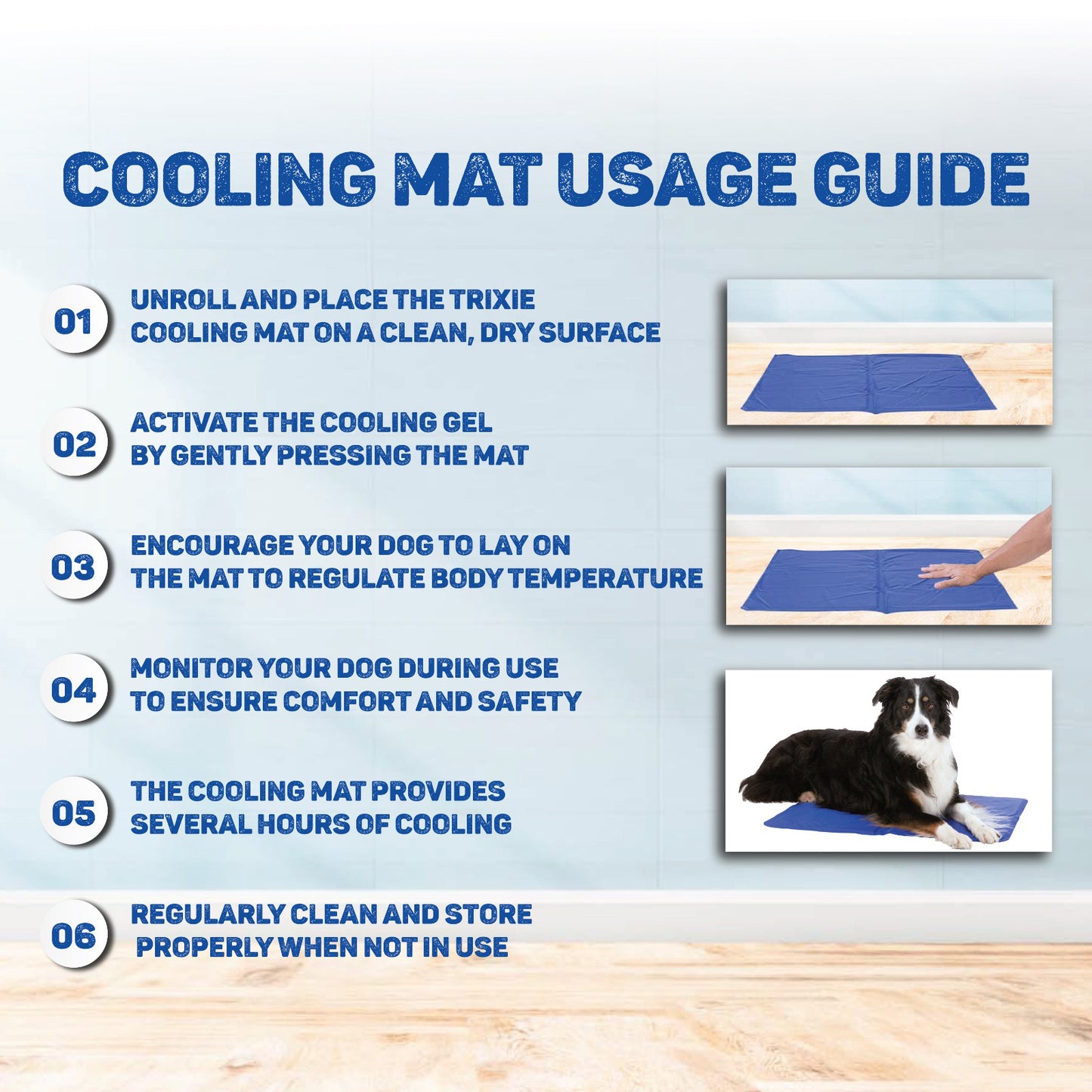 Trixie Cooling Mat For Dogs - Blue - Heads Up For Tails