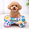 HUFT Personalised Bloomscape Bone Dog Cushion - Peach - Heads Up For Tails