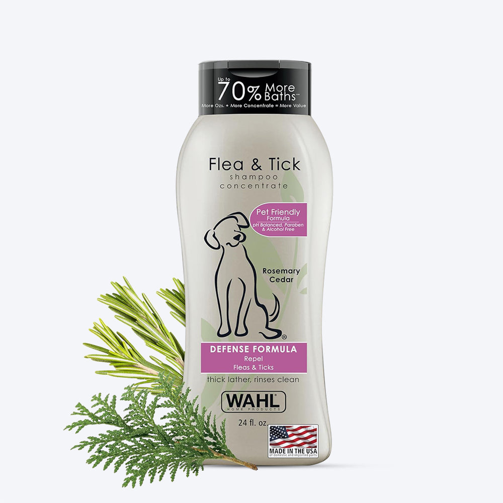 WAHL Flea & Tick Dog Shampoo - Rosemary Mint - 709 ml - Heads Up For Tails