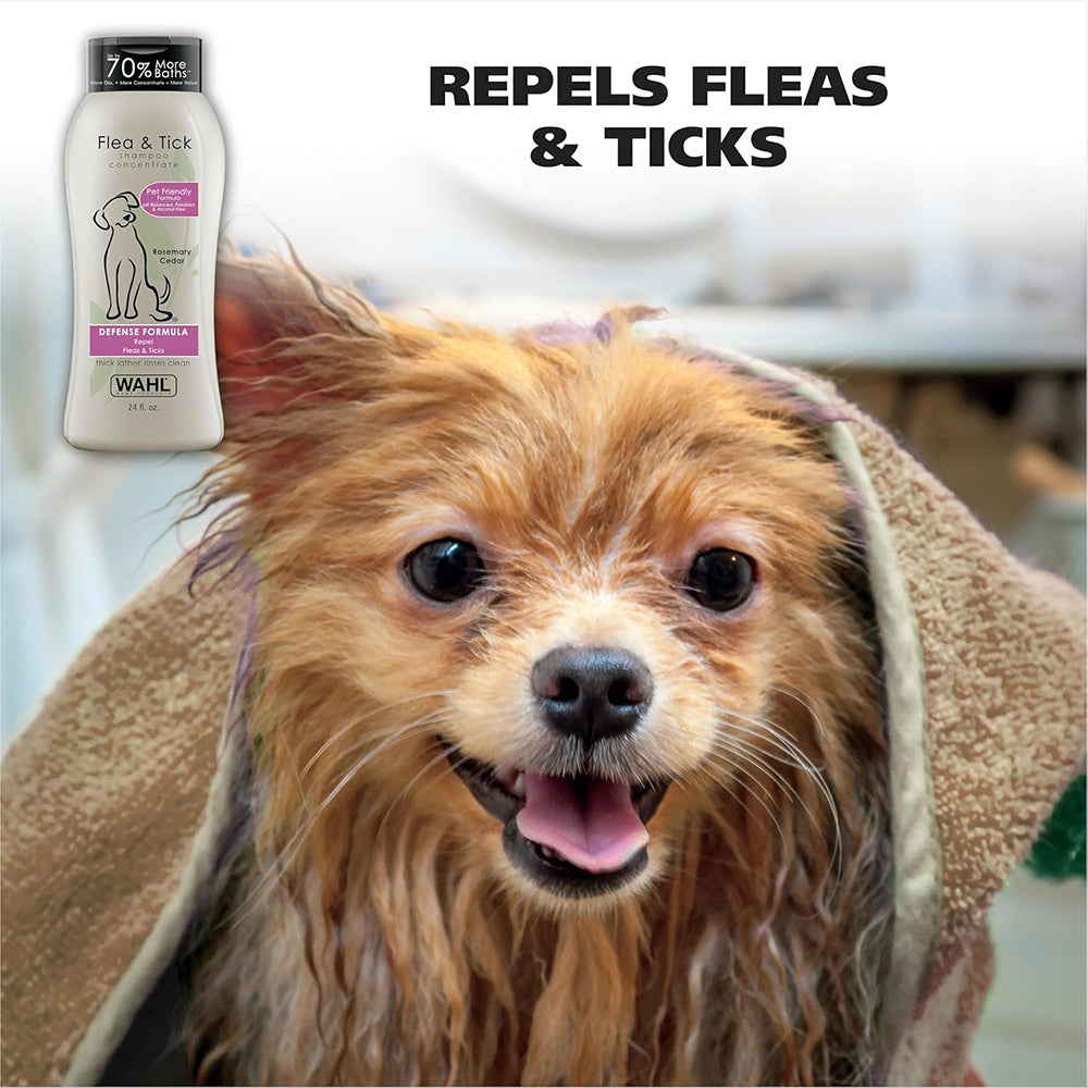 WAHL Flea & Tick Dog Shampoo - Rosemary Mint - 709 ml - Heads Up For Tails