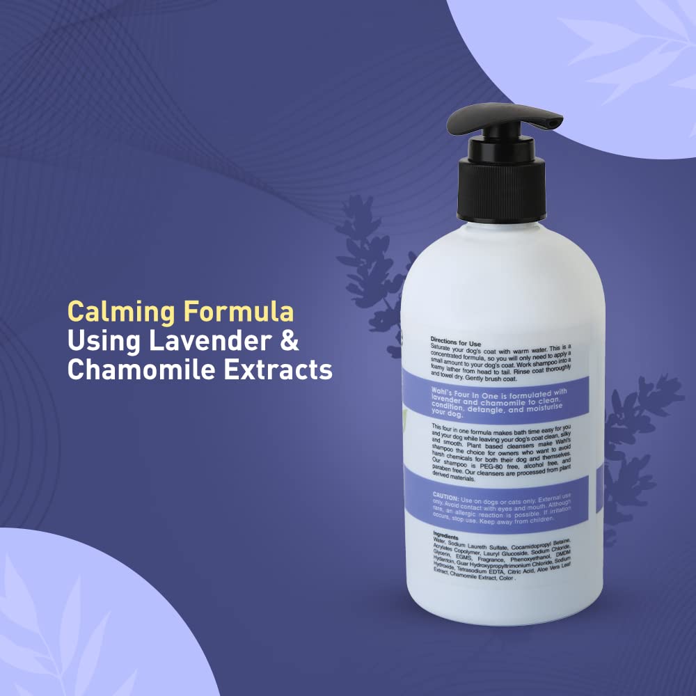 WAHL Four In One Dog Shampoo & Conditioner - Lavender Chamomile - 700 ml - Heads Up For Tails