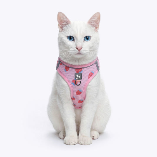 HUFT Easy Breezy Step-In Harness & Leash Set For Cat - Pink - Heads Up For Tails