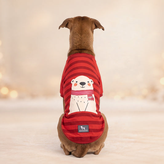 HUFT Cloudy Bear T-Shirt For Dog - Red