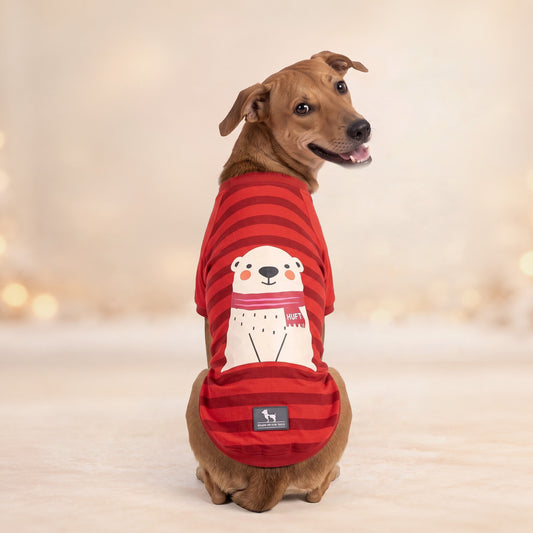 HUFT Cloudy Bear T-Shirt For Dog - Red