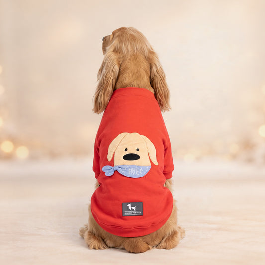 HUFT Bestie Snuggle Sweatshirt For Dog - Red