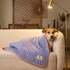 HUFT Jaipuri Phool Blanket For Dog & Cat - Blue & Pink - Heads Up For Tails