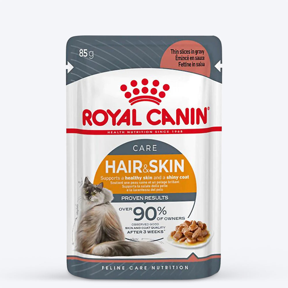 Royal Canin Wet Food & HUFT Whisker Wand Cat Toy : Shiny Coat & Playtime Combo - (24 x 85 gm) - Heads Up For Tails