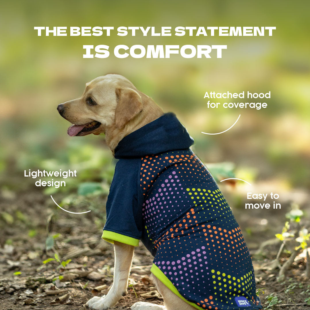 Dash Dog Super Strider Hoodie Sweatshirt For Dog - Navy Blue - Heads Up For Tails