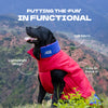 Dash Dog Outbounders Puffer Jacket For Dog - Red & Blue - Heads Up For Tails