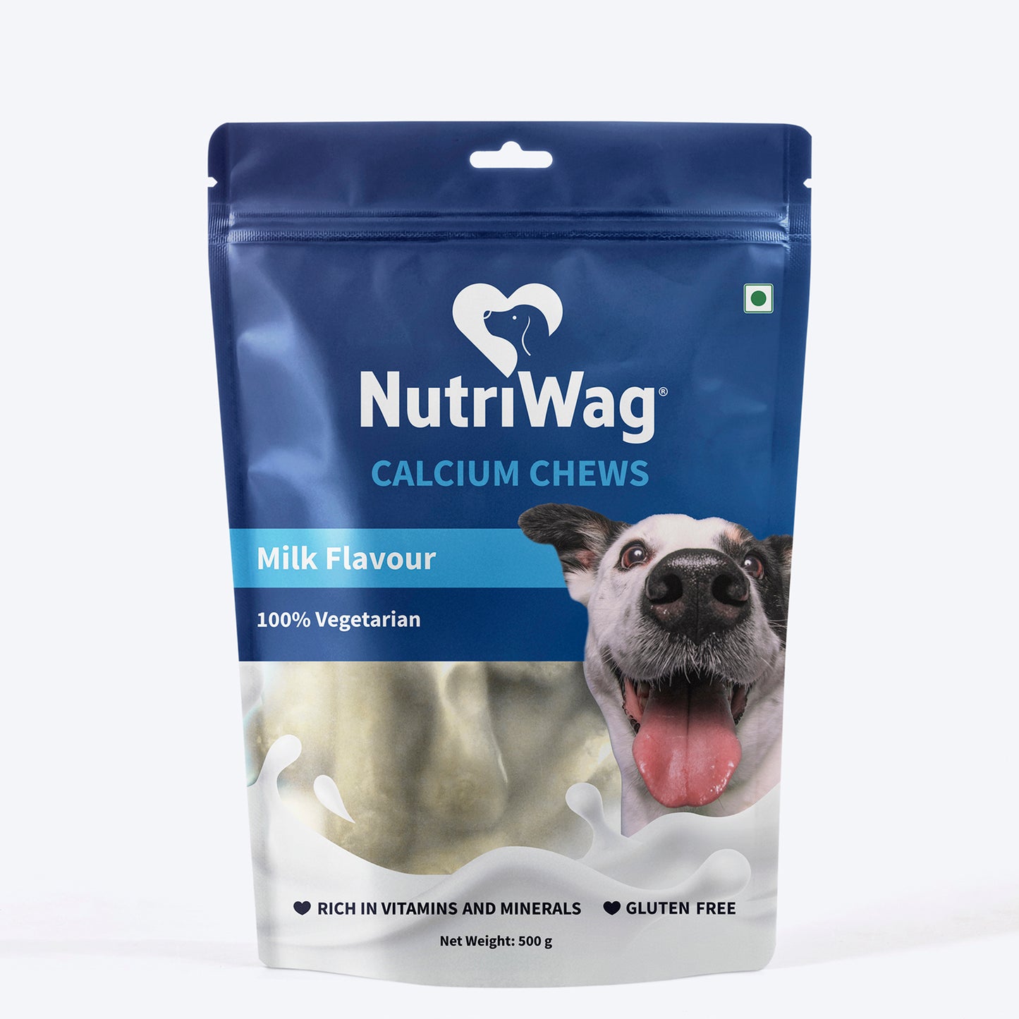 NutriWag Milk Calcium Chew Bones Treats For Dog - Heads Up For Tails