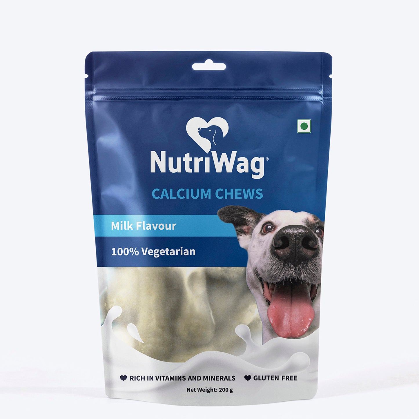 NutriWag Milk Calcium Chew Bones Treats For Dog - Heads Up For Tails