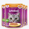 Whiskas Chicken with Salmon in Jelly Flavour (1+ Years) Adult Cat Wet Food - 80 gm Pack