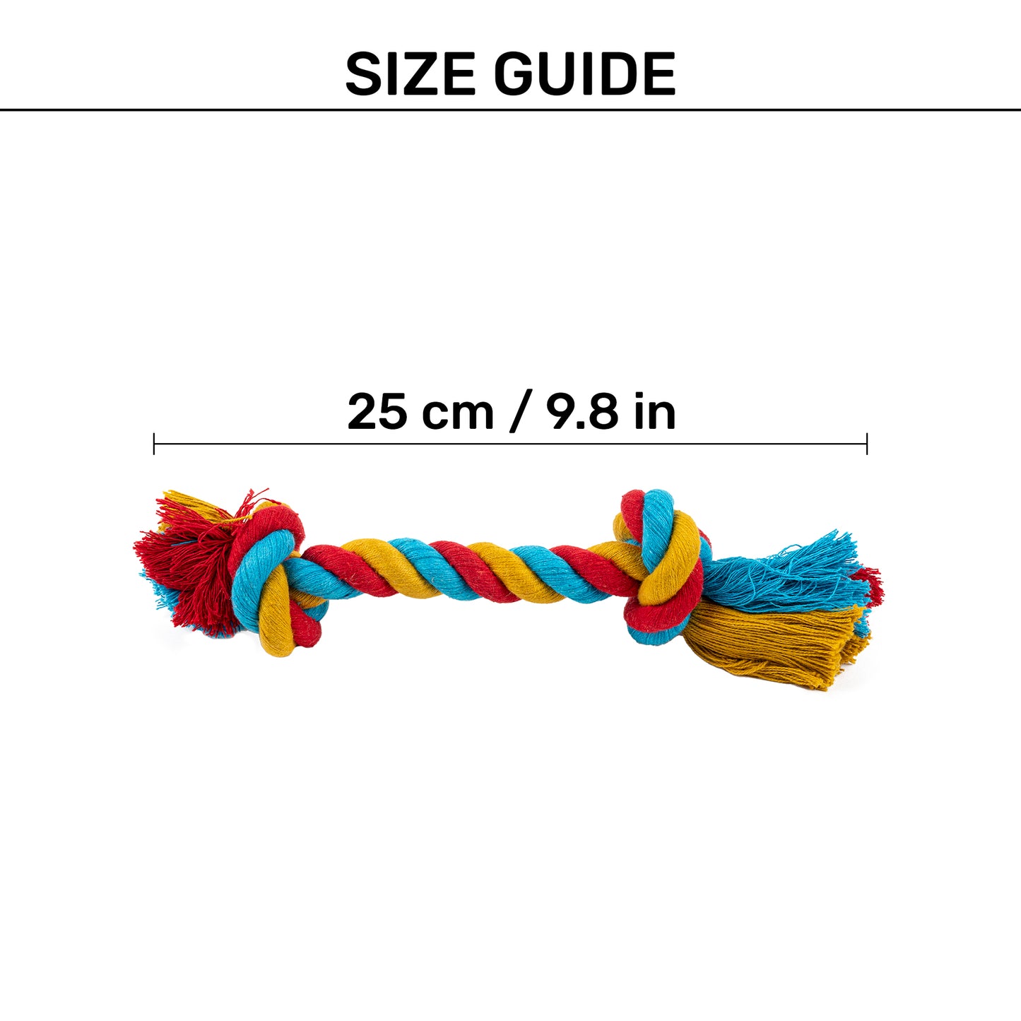 TLC 2 Knot Rope Toy For Dog - Multicolor - Heads Up For Tails