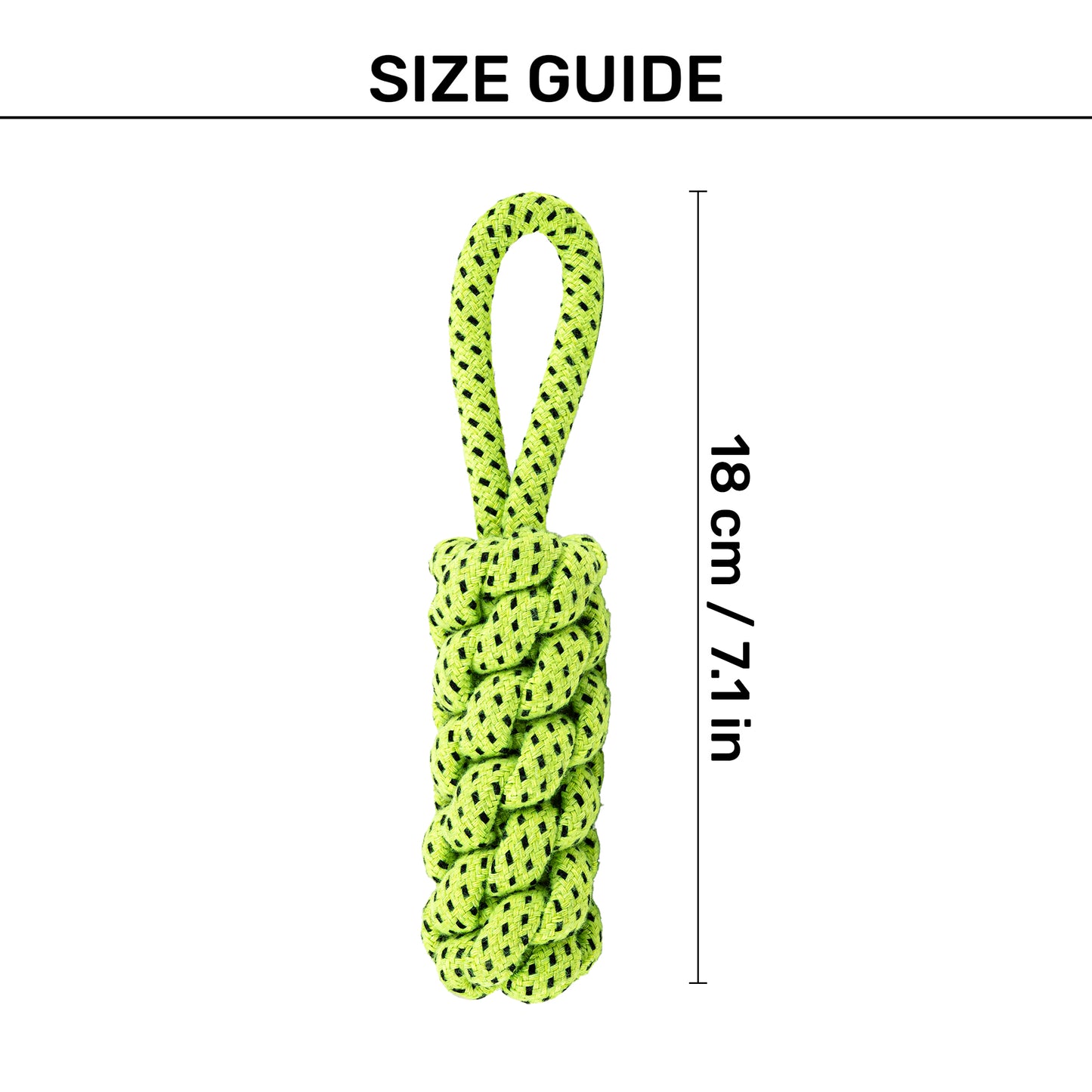 TLC Tug & Twist Rope Toy For Dog - Green - Heads Up For Tails