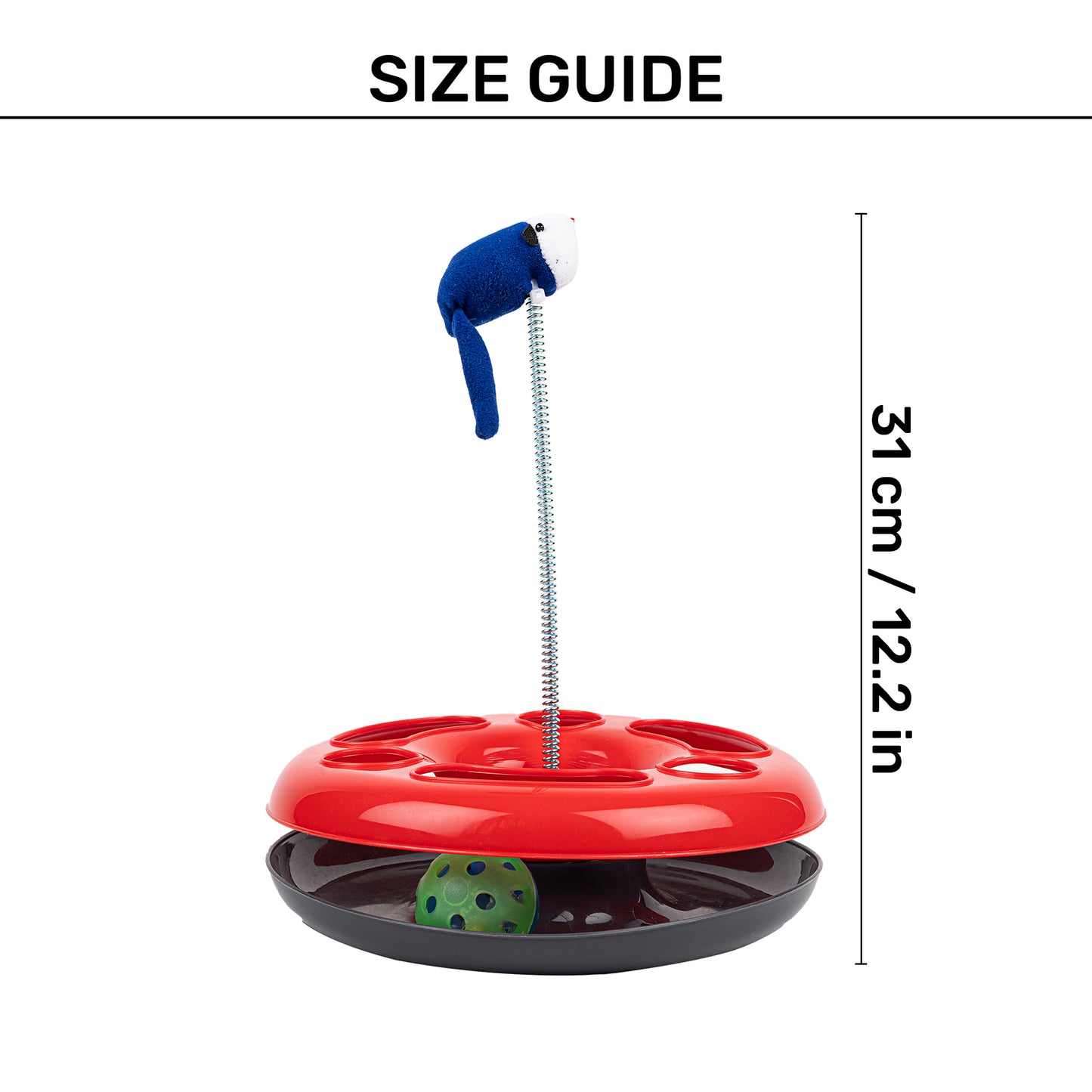 TLC Happy Circle Interactive Toy For Cat - Red - Heads Up For Tails