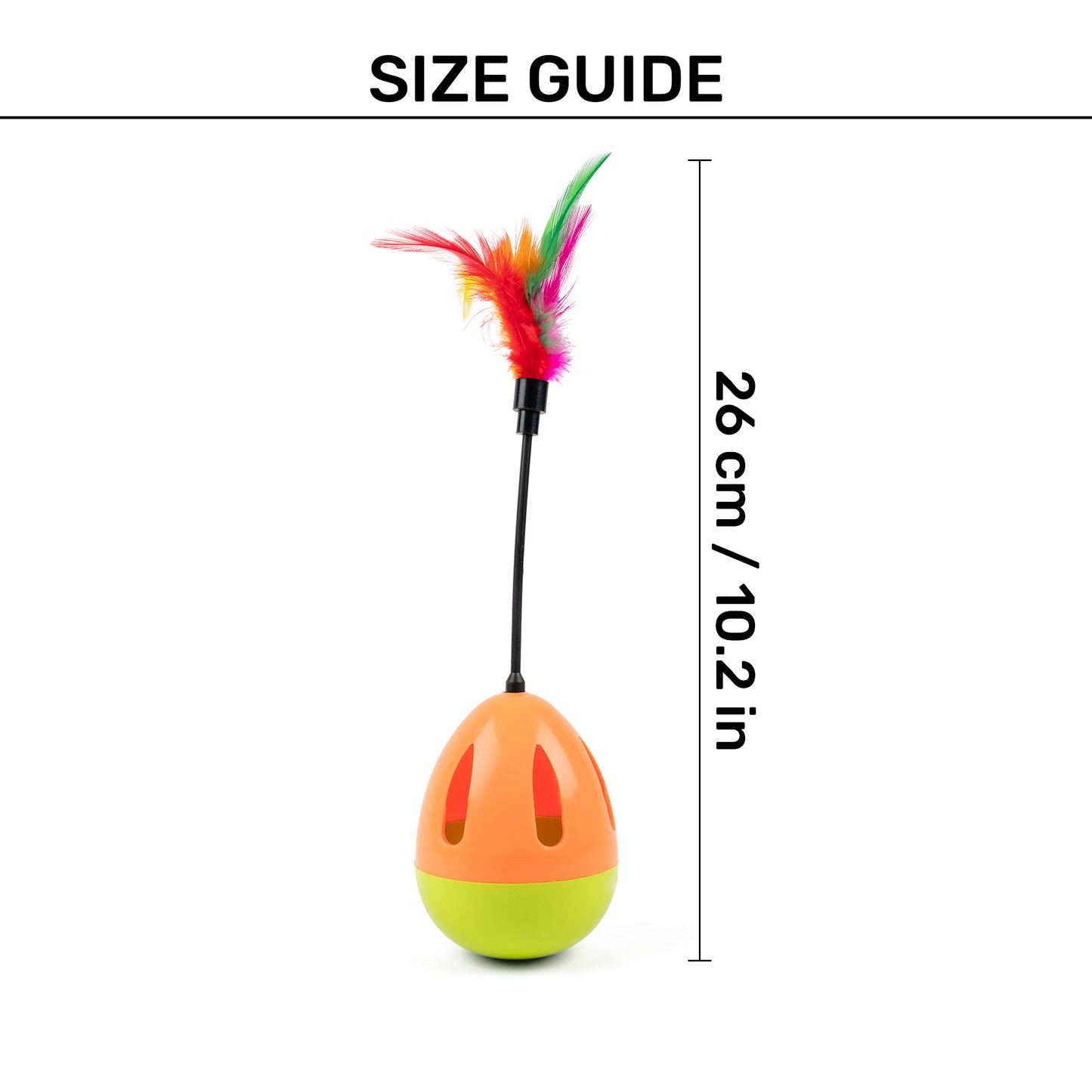 TLC Tumbler Toy With Feathers For Cat - Multicolor - Heads Up For Tails