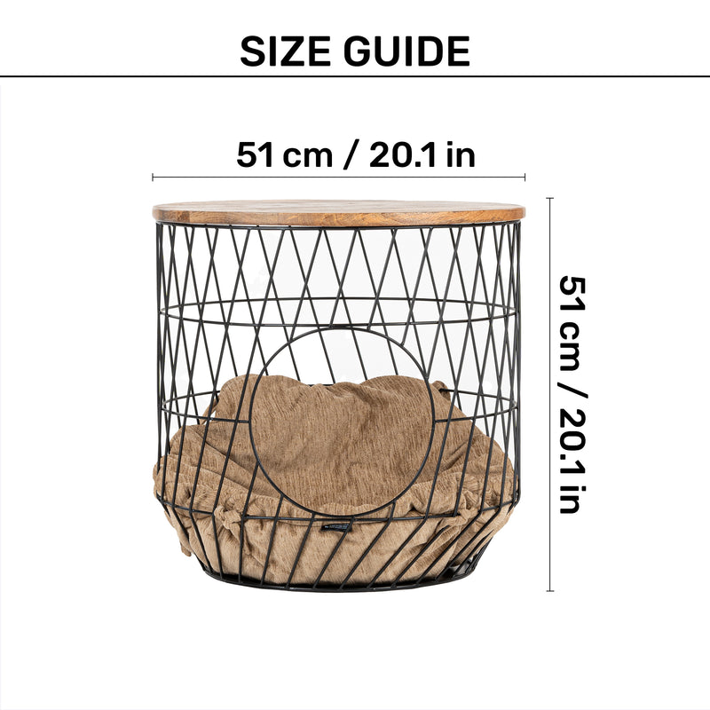 HUFT Purrfect Hideaway Multifunctional Table With Bedding For Cat - Brown - Heads Up For Tails