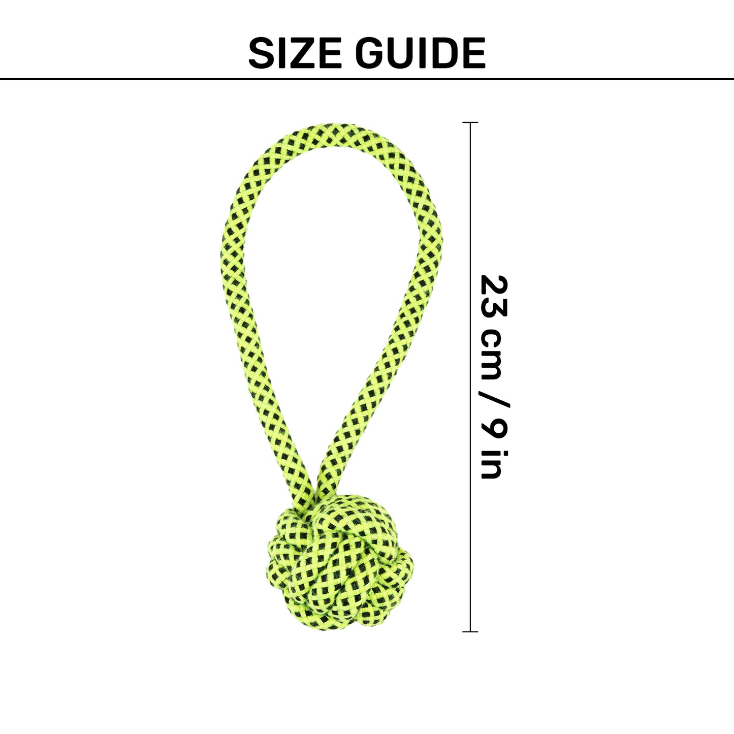 TLC Fetch-A-Ball Rope Toy For Dog - Green - Heads Up For Tails