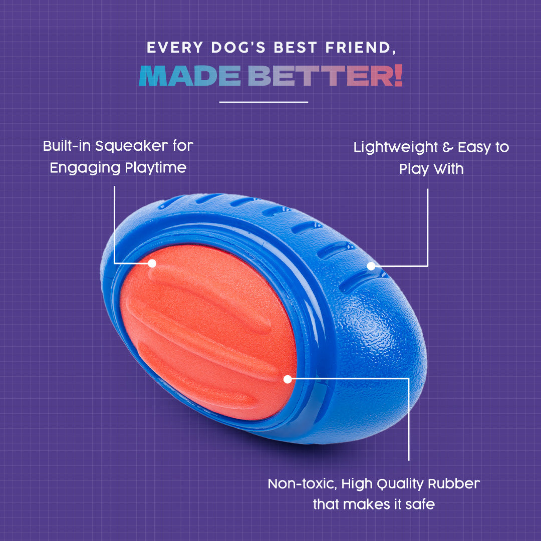 Dash Dog Sprinter Fetch Toy For Dog - Blue & Red - S - Heads Up For Tails