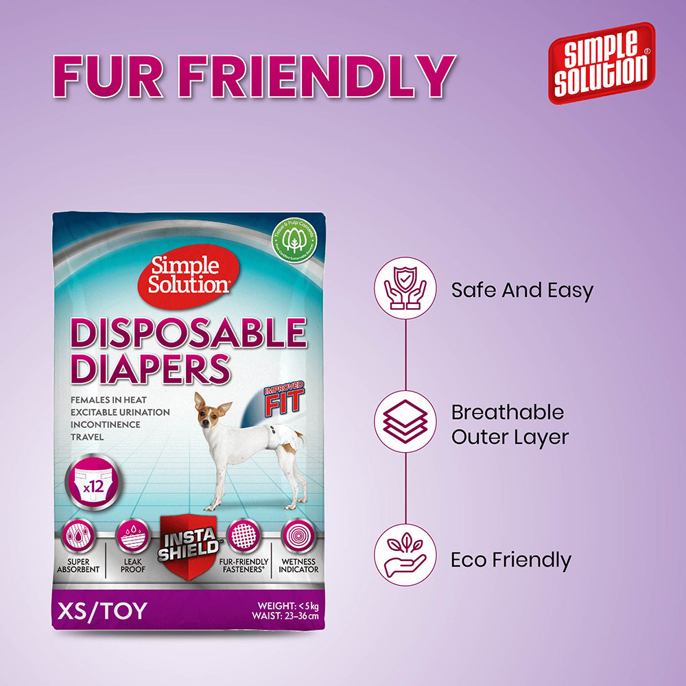 Bramton Simple Solution Disposable Diapers - Pack of 12 (In multiple sizes) - Heads Up For Tails