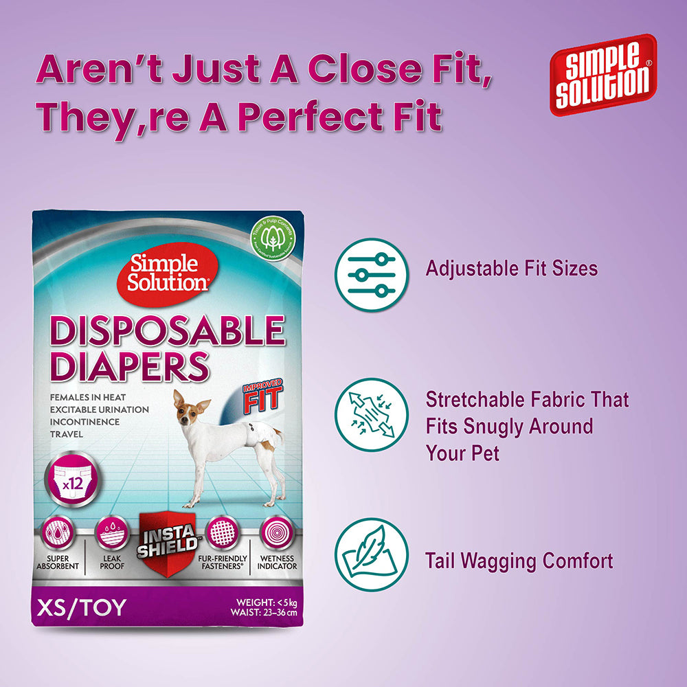 Bramton Simple Solution Disposable Diapers - Pack of 12 (In multiple sizes) - Heads Up For Tails