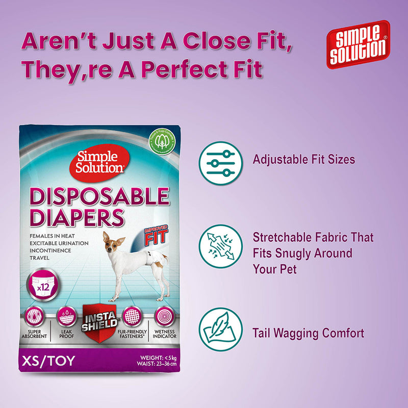 Bramton Simple Solution Disposable Diapers - Pack of 12 (In multiple sizes) - Heads Up For Tails