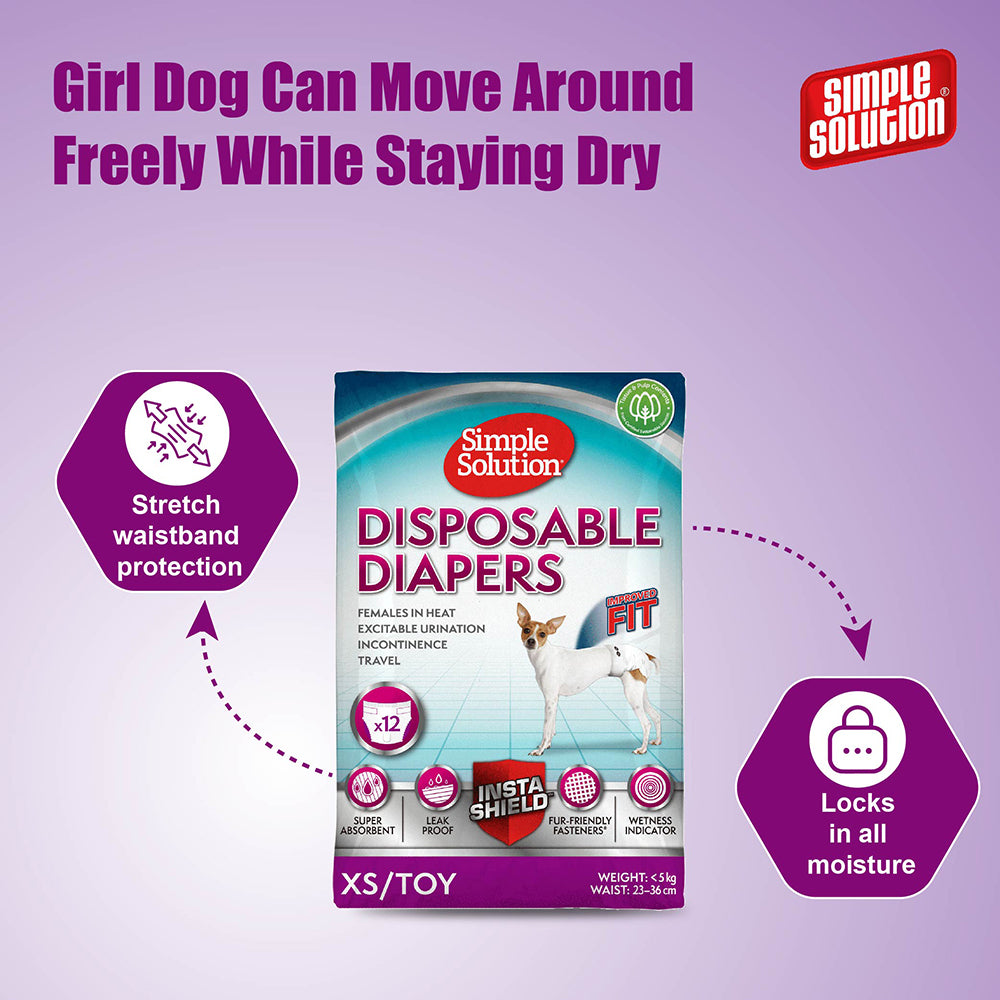 Bramton Simple Solution Disposable Diapers - Pack of 12 (In multiple sizes) - Heads Up For Tails