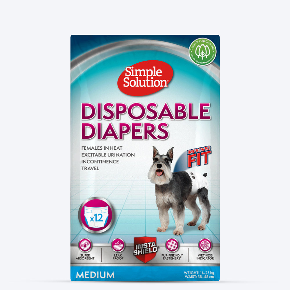 Bramton Simple Solution Disposable Diapers - Pack of 12 (In multiple sizes) - Heads Up For Tails