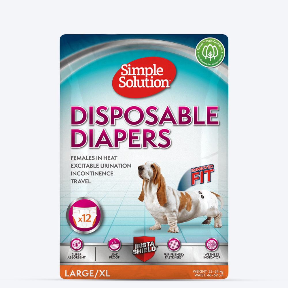 Bramton Simple Solution Disposable Diapers - Pack of 12 (In multiple sizes) - Heads Up For Tails