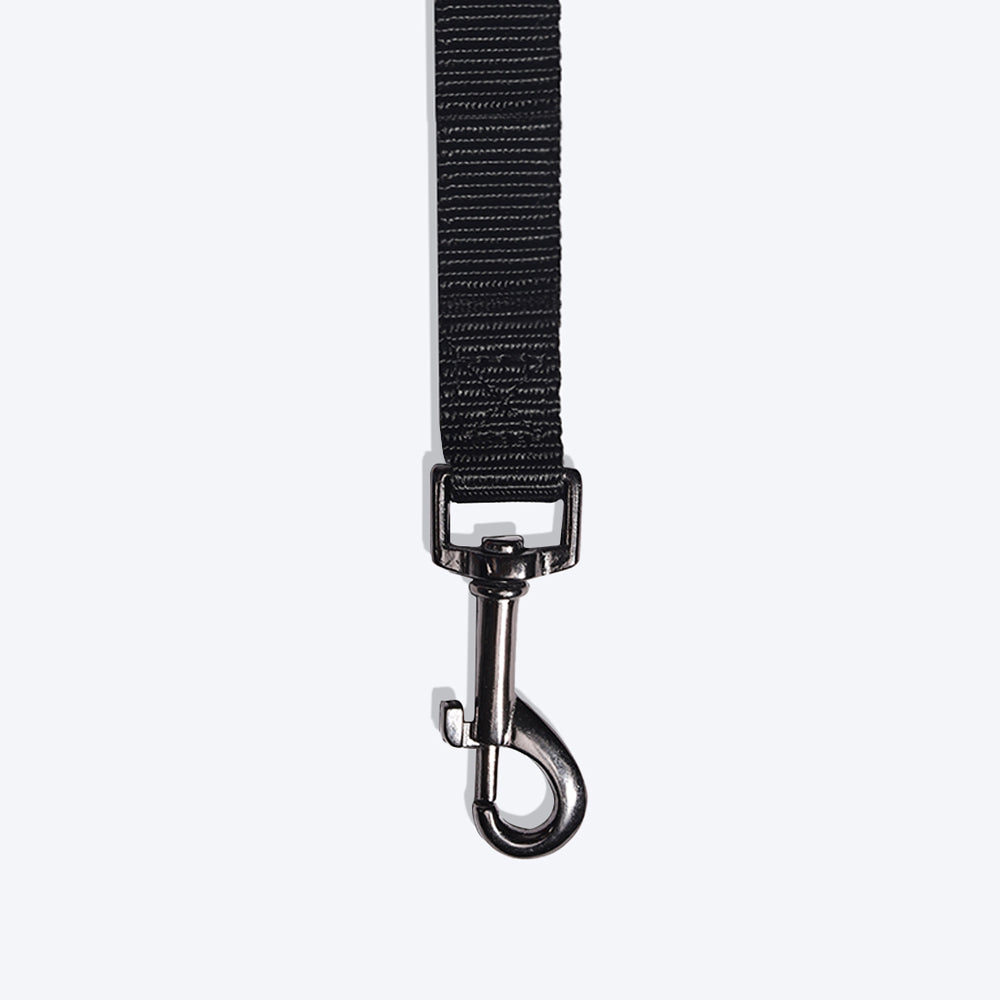 HUFT Essentials Nylon Dog Leash - Black (Can be Personalised) - 1.5 m - Heads Up For Tails