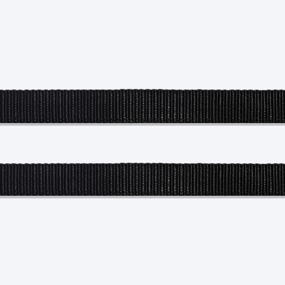 HUFT Essentials Nylon Dog Leash - Black (Can be Personalised) - 1.5 m - Heads Up For Tails