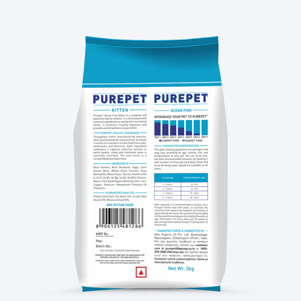 Purepet Ocean Fish Food For Kittens - Heads Up For Tails