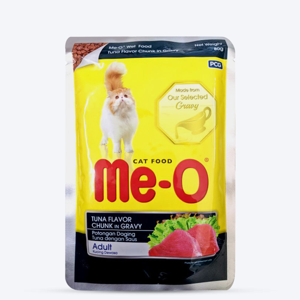 Me-O Tuna Chunk In Gravy Wet Cat Food - 80 g - Heads Up For Tails