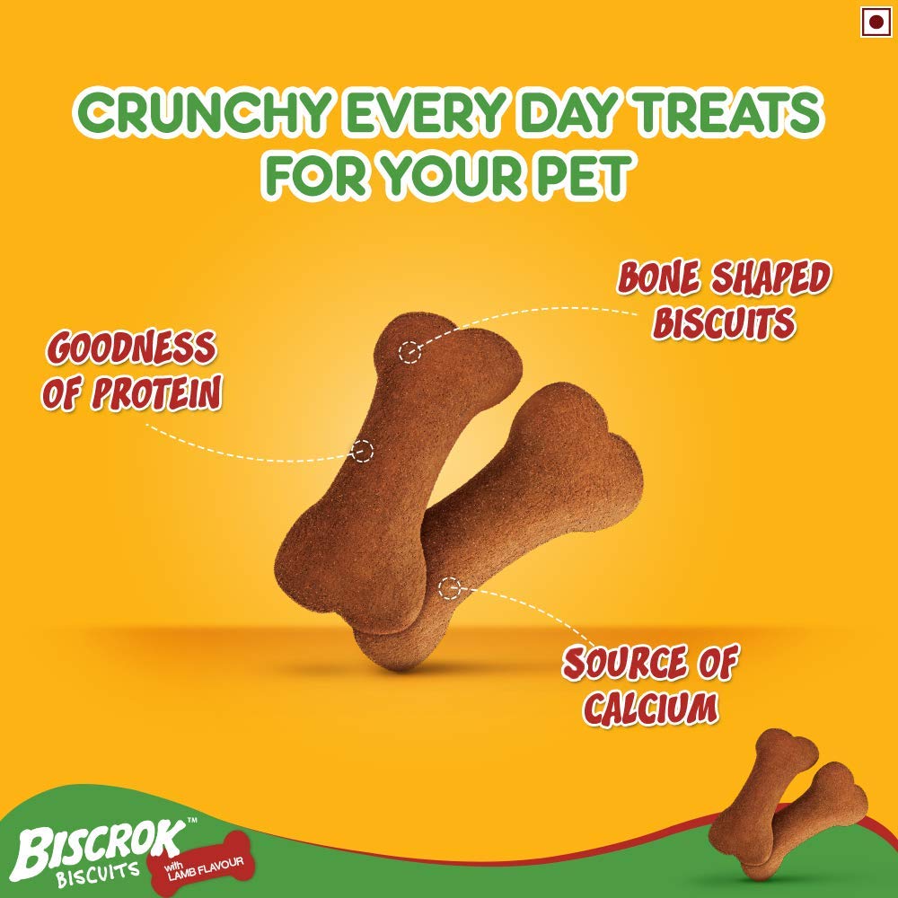 Pedigree Lamb Biscrok Biscuits for Dogs - 500 gm - Heads Up For Tails