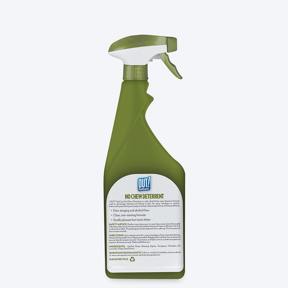 Out! No Chew Deterrent Spray For Dogs - 500 ml - Heads Up For Tails