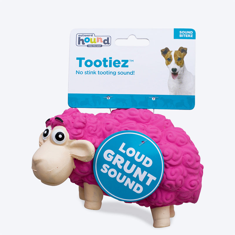 Outward Hound Tootiez Sheep Slide Latex Interactive Dog Toy - Pink - Heads Up For Tails