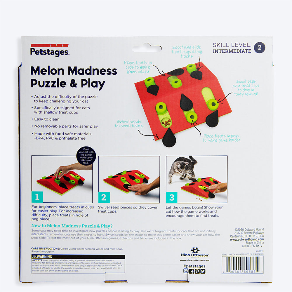 Petstages Melon Madness Slide Interactive Cat Toy - Pink - Heads Up For Tails