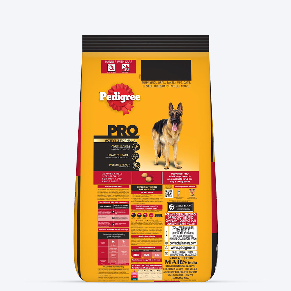 Pedigree Professional Active Adult Dry Dog Food - Heads Up For Tails