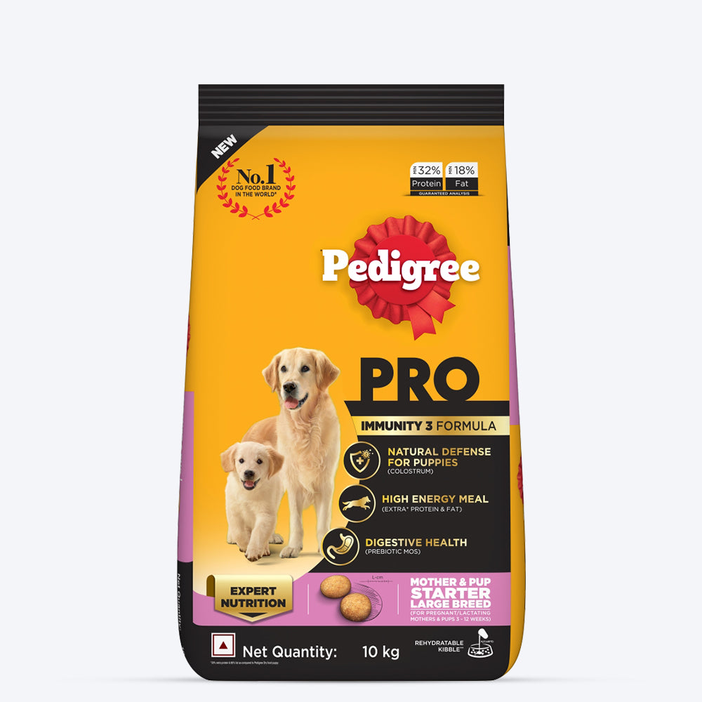 Pedigree PRO Expert Nutrition Lactating/Pregnant Mother & Puppy Starter (3-12 Weeks) Large Breed Dog Dry Food - Heads Up For Tails