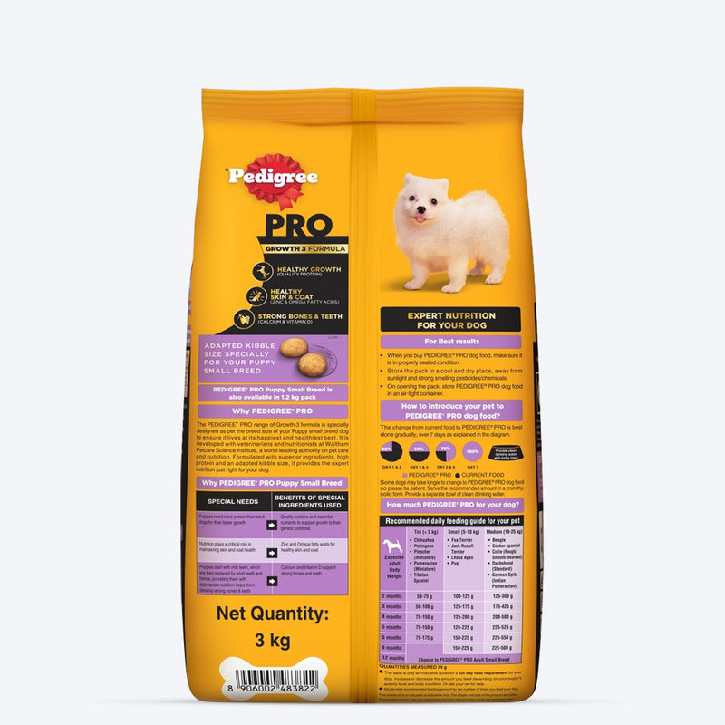 Pedigree PRO Expert Nutrition Small Breed (2-9 Months) Dry Puppy Food - Heads Up For Tails