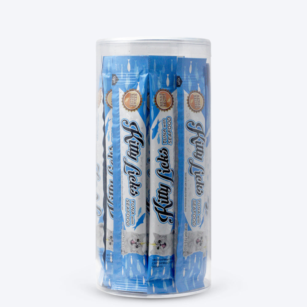 Rena's Recipe Kitty Licks Tuna With Seafood Kitten Treat Tubes - Heads Up For Tails