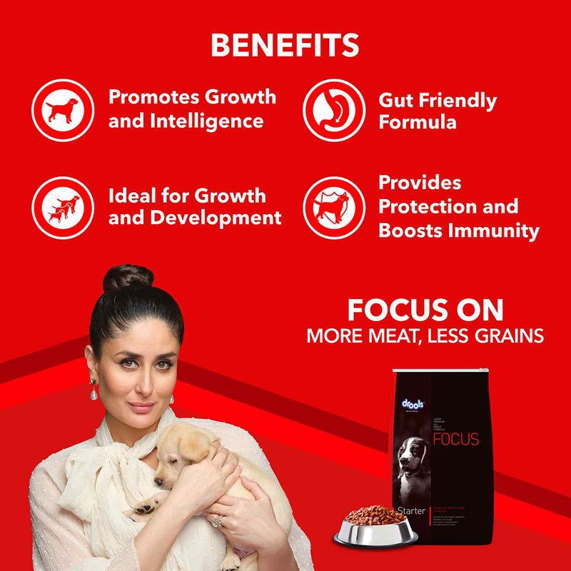 Drools Focus Starter Super Premium Dog Food - Heads Up For Tails