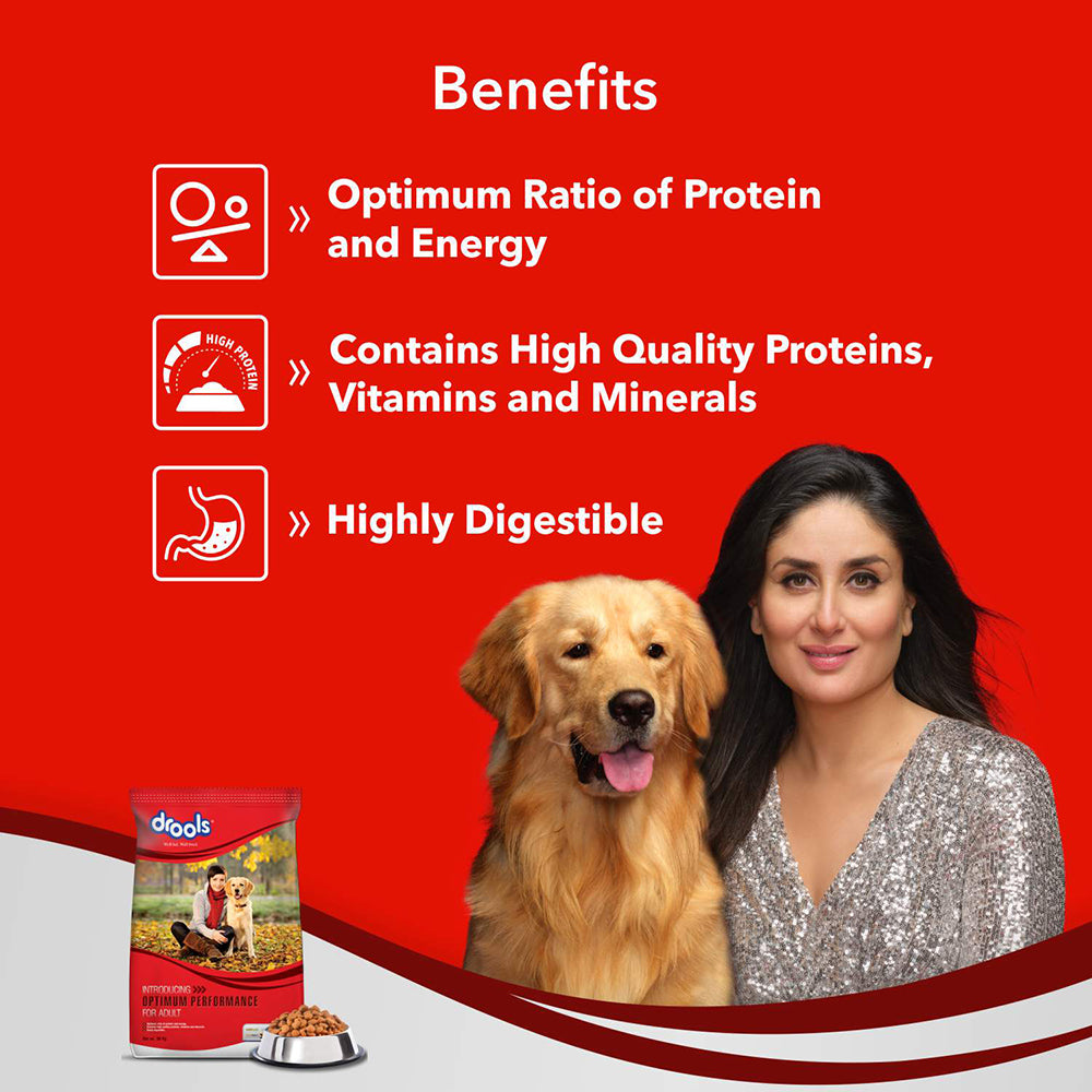 Drools Optimum Performance Adult Dry Dog Food - Heads Up For Tails