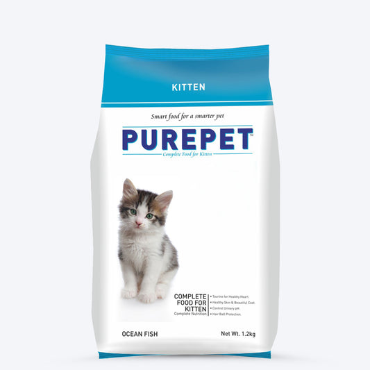 Purepet Ocean Fish Food For Kittens - 1.2 Kg - Heads Up For Tails