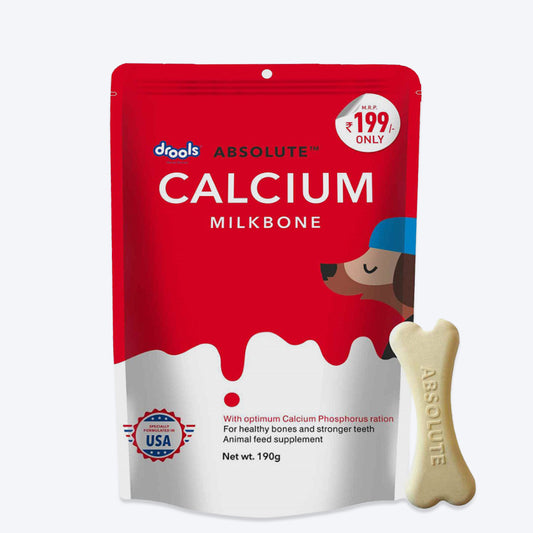 Drools Absolute Calcium Bone Pouch For Dogs - 190 g - Heads Up For Tails