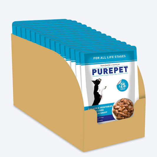 Purepet Chicken and Vegetable Chunks in Gravy Food For Dogs - 70 g - Heads Up For Tails